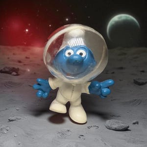 Tissu Polycoton Schtroumpfs Années 80 - Demi Yard, Parfait Pour Les Enfants !