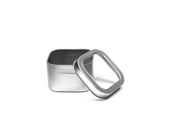 4 oz Clear Top Square Tins