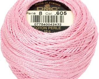 DMC 605 Perle Cotton Thread | Size 8 | Pink