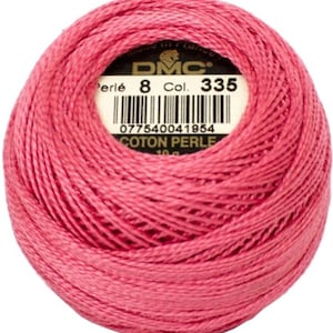 DMC 335 Perle Cotton Thread | Size 8 or Size 5 | Rose Pink
