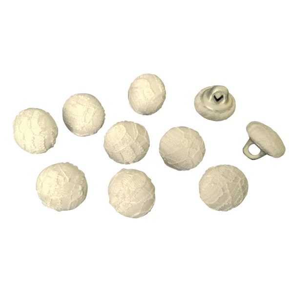 20 pcs 7/16 inch Ivory Lace Bridal Buttons