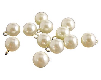 1/2in Full Dome Ivory Pearl Buttons