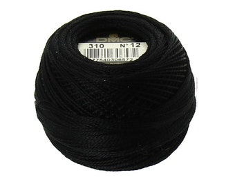 DMC 310 Perle Cotton Thread | Size 12 | Black 310