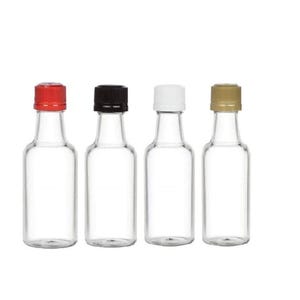 45 pcs 50 ml Round Plastic Liquor Bottles with Gold Tamper Evident Cap