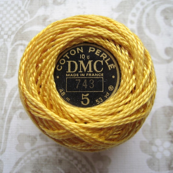 DMC 3 Pearl Cotton 743Medium Yellow