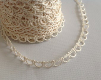 Ivory Nonelastic Bridal Button Looping Trim Ready to use Wedding Button Holes