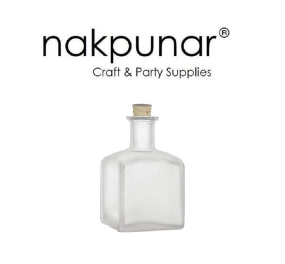 Nakpunar Square Frosted Glass Bottle 7 7 oz Square Glass Perfume Bottle