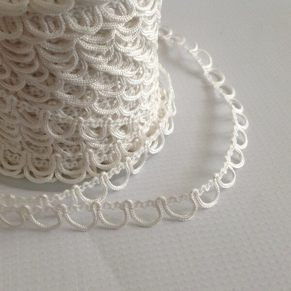 White Bridal Non Elastic Button Looping Trim Ready to use Wedding Button Holes