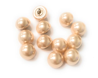 1/2in Half Dome Champagne Pearl Buttons