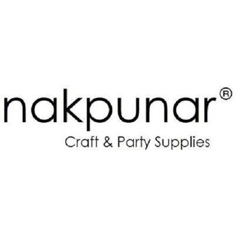 May include: Black and white logo for a company called "nakpunar" with the text "Craft & Party Supplies" underneath.