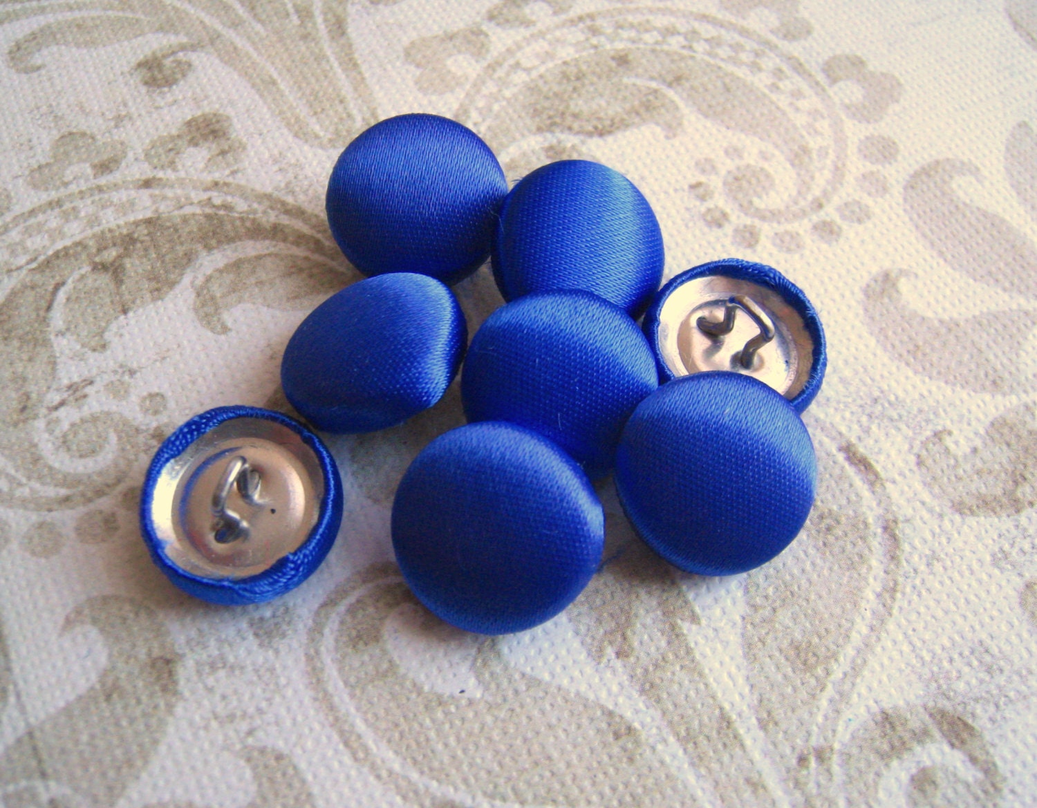 20set navy sew on button Fabric Covered snap Button wrapped Flat Back button