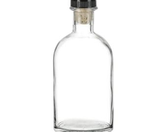 6 pcs Boston Round Clear Glass Bottle with TBar 8.5 oz (250 ml) Storage and Organization