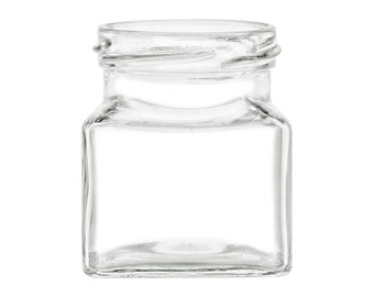12 pcs 4 oz Square Cube Glass Jar with your color choice of lid- Storage and Organization
