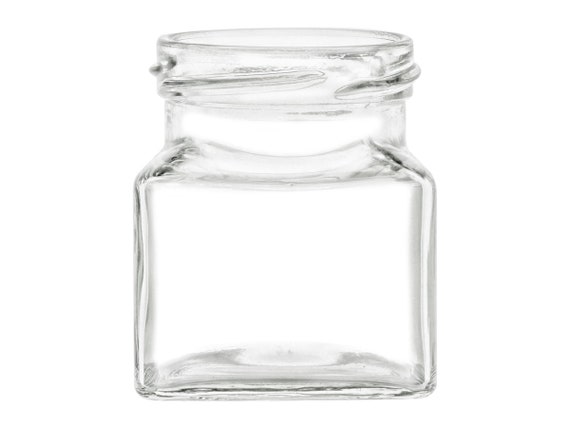 12 Pcs 4 Oz Square Cube Glass Jar With Your Color Choice of Lid Storage and Organization Etsy UK