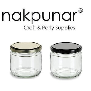 Nakpunar 1 pc 12 oz Glass Salsa Jars with Leak Free Lid