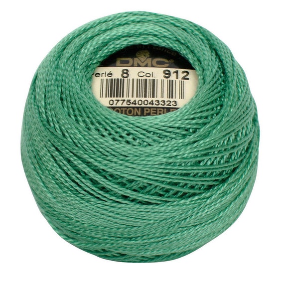 DMC 912 Pearl Cotton Thread | Size 8 | Light Emerald Green