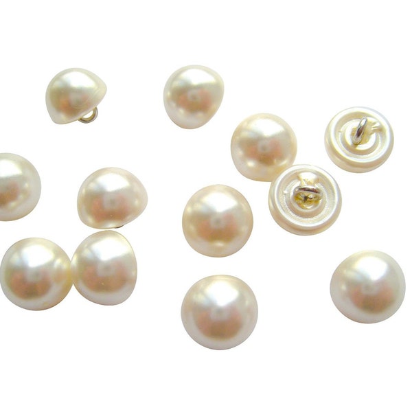 1/2in Half Dome Ivory Pearl Buttons