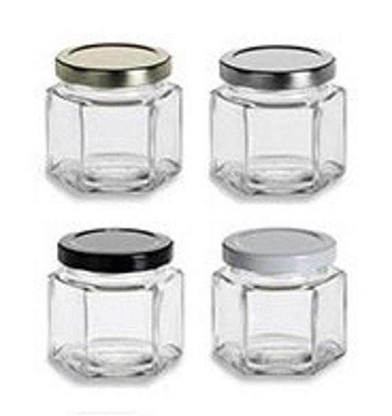 6 oz Clear Glass Hexagon Jars (Lug Cap)