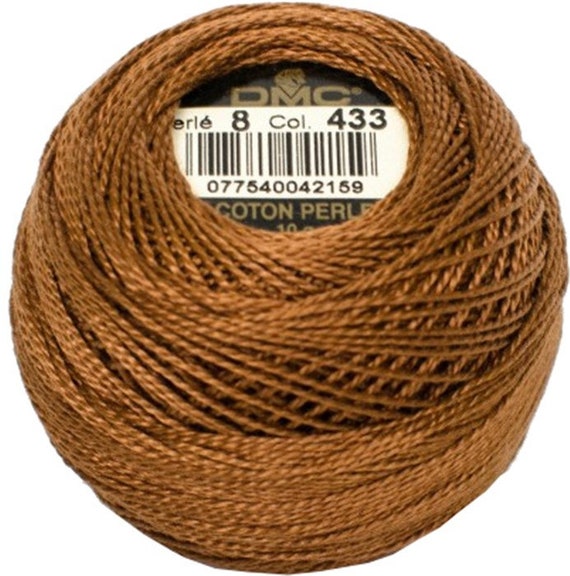 DMC 433 Pearl Cotton Thread | Size 8 | Medium Brown