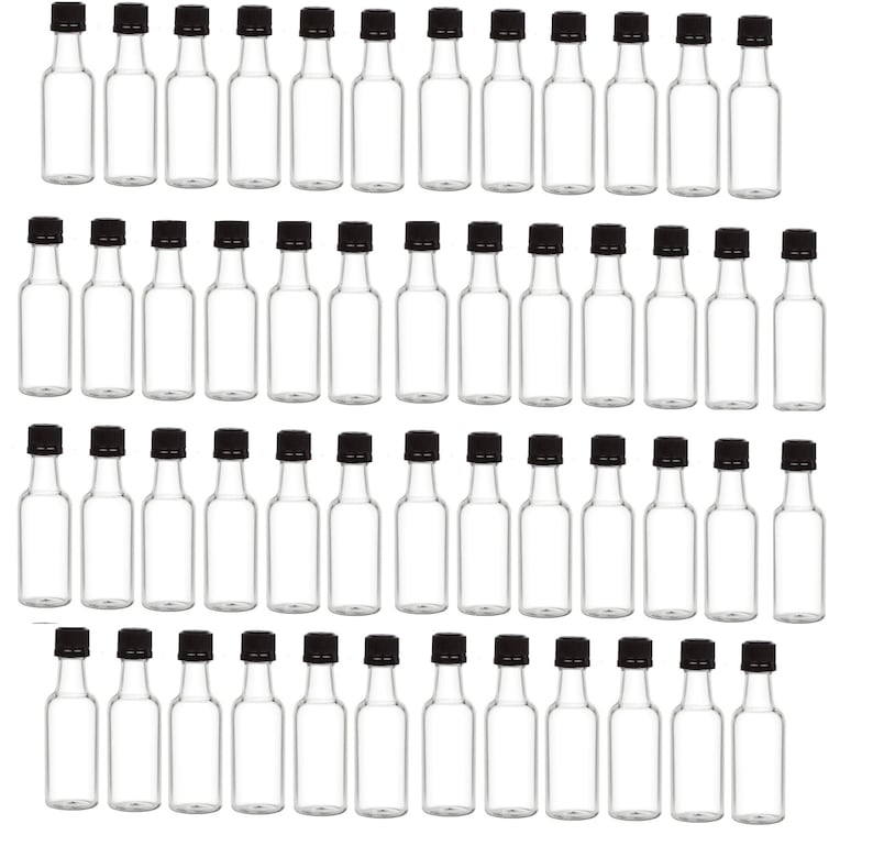 50 Ml Mini Liquor Bottles With Black Tamper Evident Cap Mini Etsy