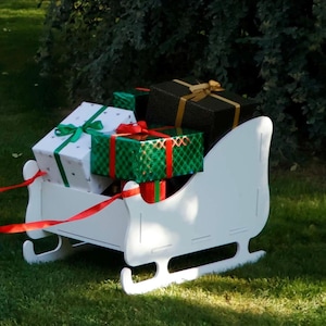 Giant All-Weather Sleigh Yard Display, Durable PVC Outdoor Garden Decoration, Christmas Yard Art