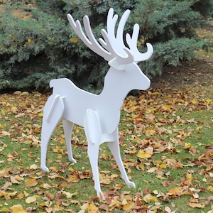 New Design  Christmas  Reindeer All-Weather Yard Art | PVC Garden Decoration | Unique Outdoor Lawn Decor | Large Reindeer Patio Display