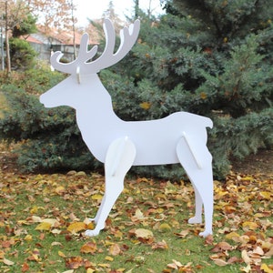 All-Weather Reindeer Yard Display, PVC Garden Decoration, Outdoor Indoor Decor, Large Elegant Realistic  Statue, Lawn Decoration, Yard Art