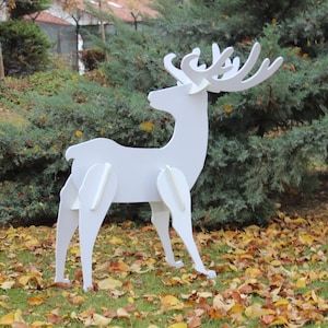 New Design Christmas  Outdoor Decor, Reindeer Yard Display,  All-Weather Deer Garden Decoration, PVC Reindeer Art, Standing Outdoor Decors