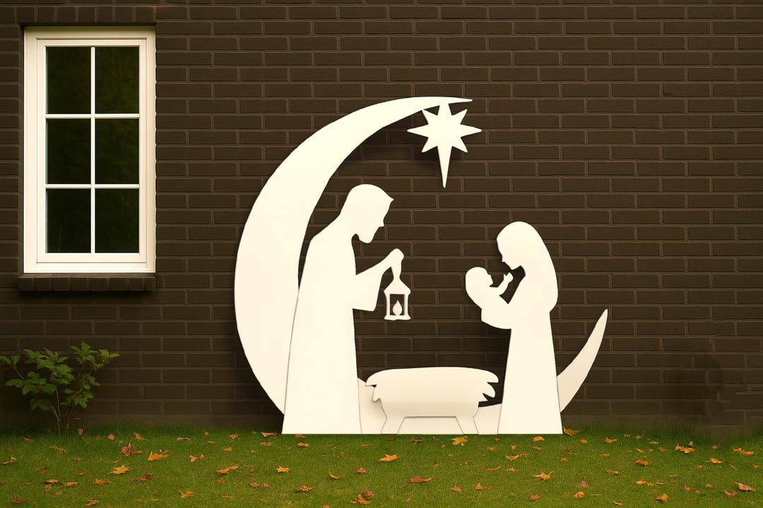 Nativity Scene Yard Display, PVC Outdoor Christmas Decor, All-weather ...