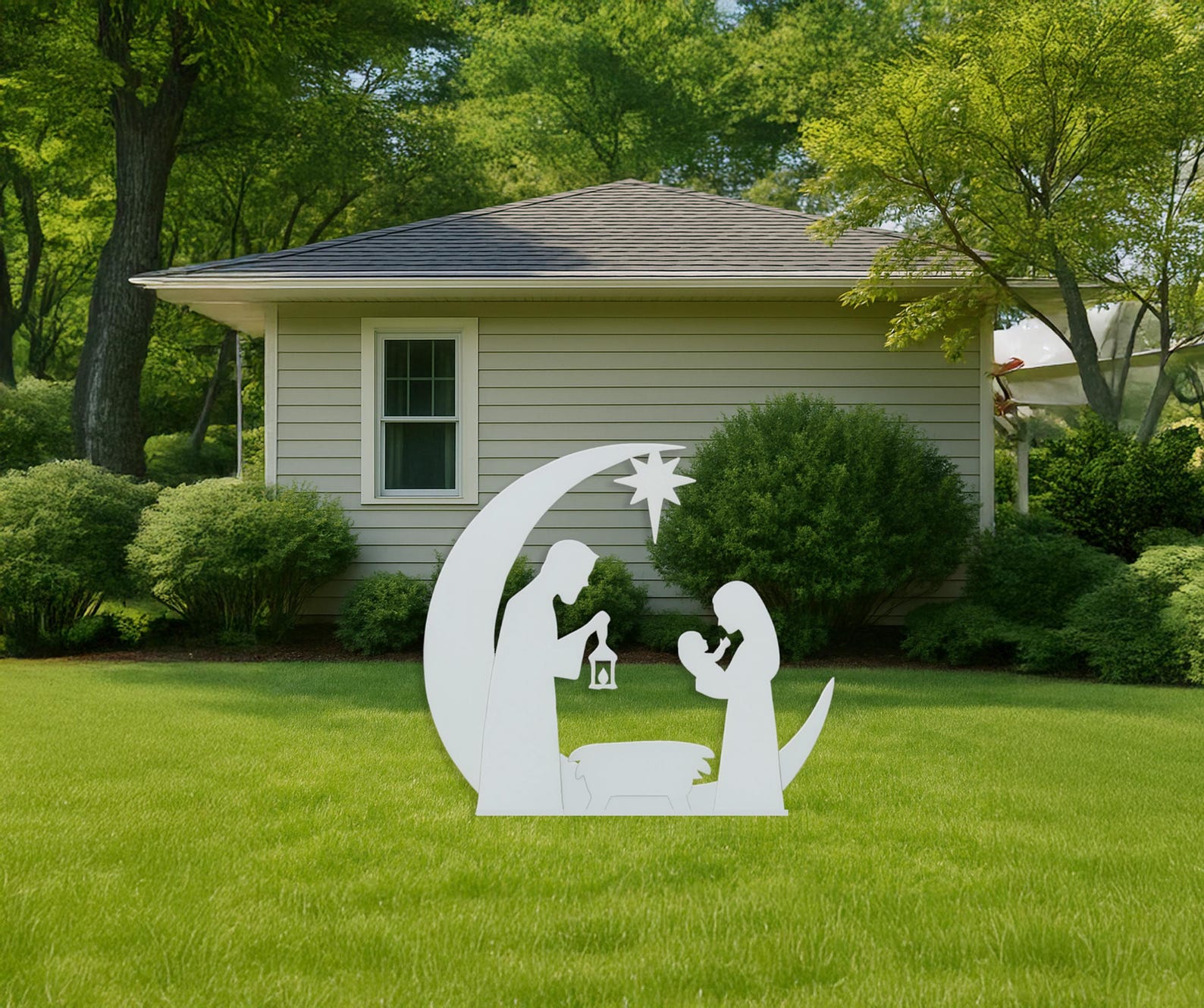 Nativity Scene Yard Display, PVC Outdoor Christmas Decor, All-weather ...