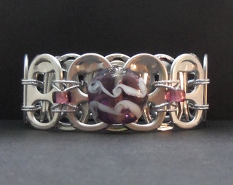 Soda Can Tab Eco-Friendly, Sustainable Bracelet by Ann-Made - "Lavender"