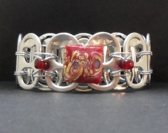 Soda Can Tab Bracelet by Ann-Made - "Red Pepper"