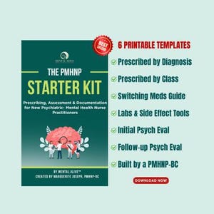 PMHNP Starter Kit: Psychiatric Med Guide + Printable Templates (PDF Download