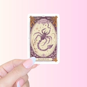 Scorpio sticker, zodiac, tarot sticker, bookish, kindle sticker, reading lover, e-reader