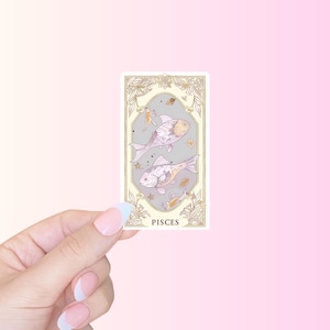Sticker Poissons, signe du zodiaque, sticker tarot, livre livre, sticker kindle, amateur de lecture, liseuse