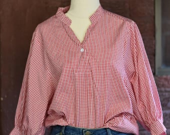 Red and White Gingham Shirt