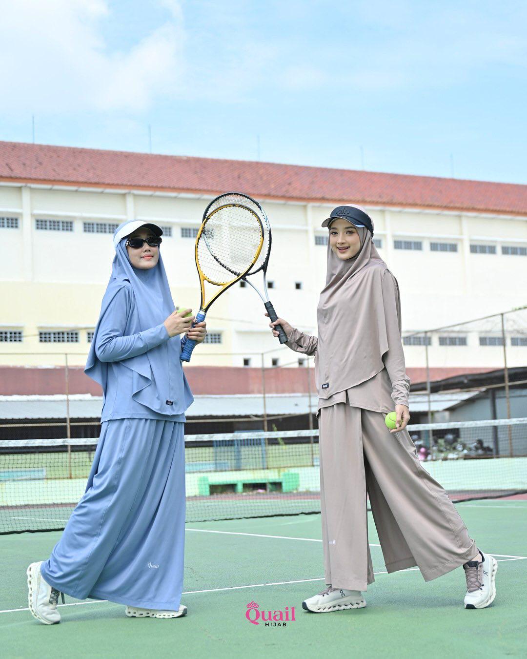 Mahiska One Set Sport - Muslim sportswear, Modest sports outfit, Modest workout clothes, Muslim tennis dress, Hijab friendly sports set