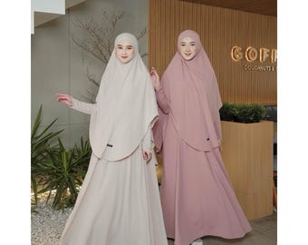 Jersey abaya met khimar | Lichtgewicht bescheiden gebedsjurk | Hadj Umrah-outfit - Mina Abaya