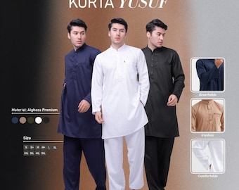 men’s Islamic kurta set | Muslim Men’s Prayer Kurta and Pants | Nikkah & Special Occasions | Umrah Mubarak - kurta yusuf