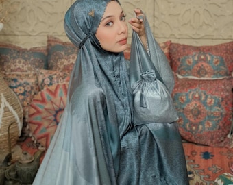 Luxe zijden gebedsjurk voor dames | Mukena | moslim gebedsoutfit | islamitische gebedsset | Eid & Ramadan-gebedset - Mysha Armanie