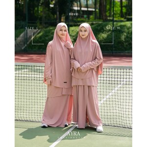 thumbnail image 2 of 2 Piece Set Muslim Women Casual Long Sleeve Tops Blouse Wide Leg 2 of 9
