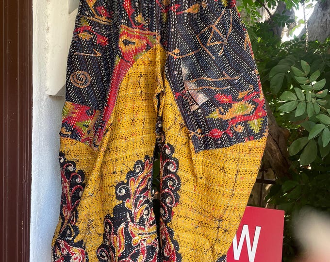 Silk kantha reversible funky pant in size medium