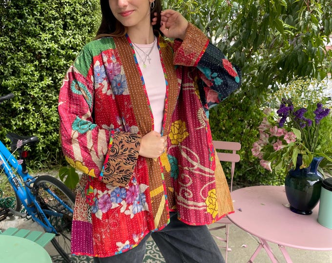 Venus in the garden reversible plus size jacket