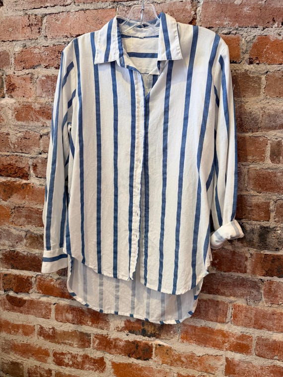 Cotton striped boyfriend shirt
