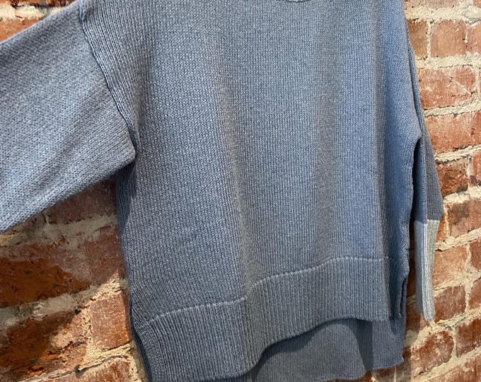 One size blue and grey hi lo sweater