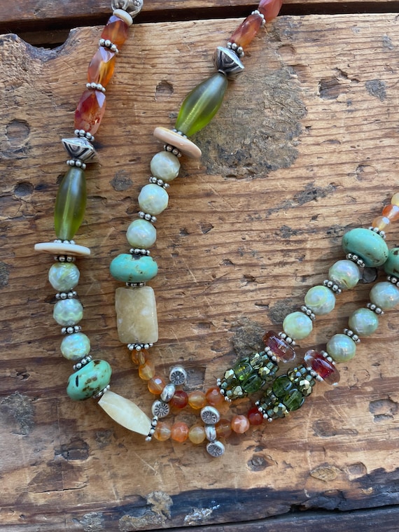 Handmade Silver Gemstone Necklace: One-of-a-Kind Statement Jewelry