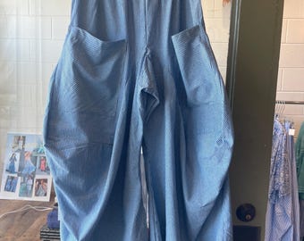 Blue pinstripe   soft  cotton lagenlook pant