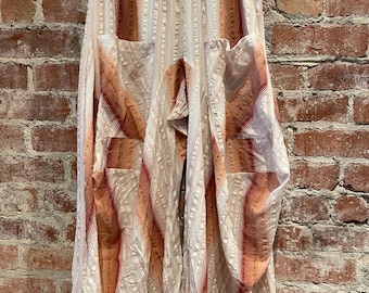 Terra cotta stripe seersucker soft  cotton lagenlook pant