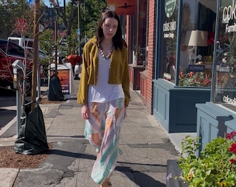 Multi colored textured   soft  cotton lagenlook pant