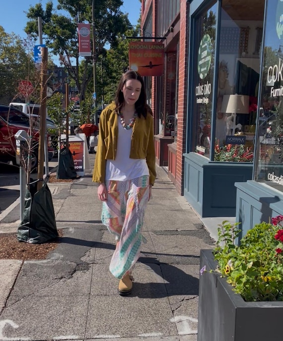 Multi colored textured   soft  cotton lagenlook pant